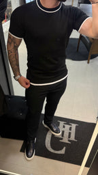 Camiseta Tricot Gola Detalhada