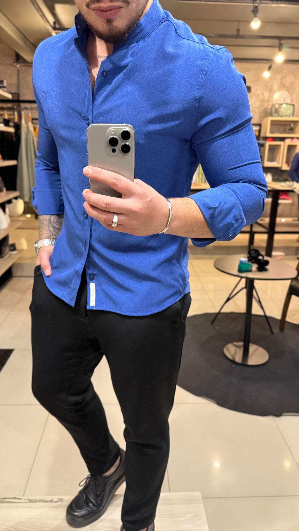 Camiseta Social Linho Gola padre