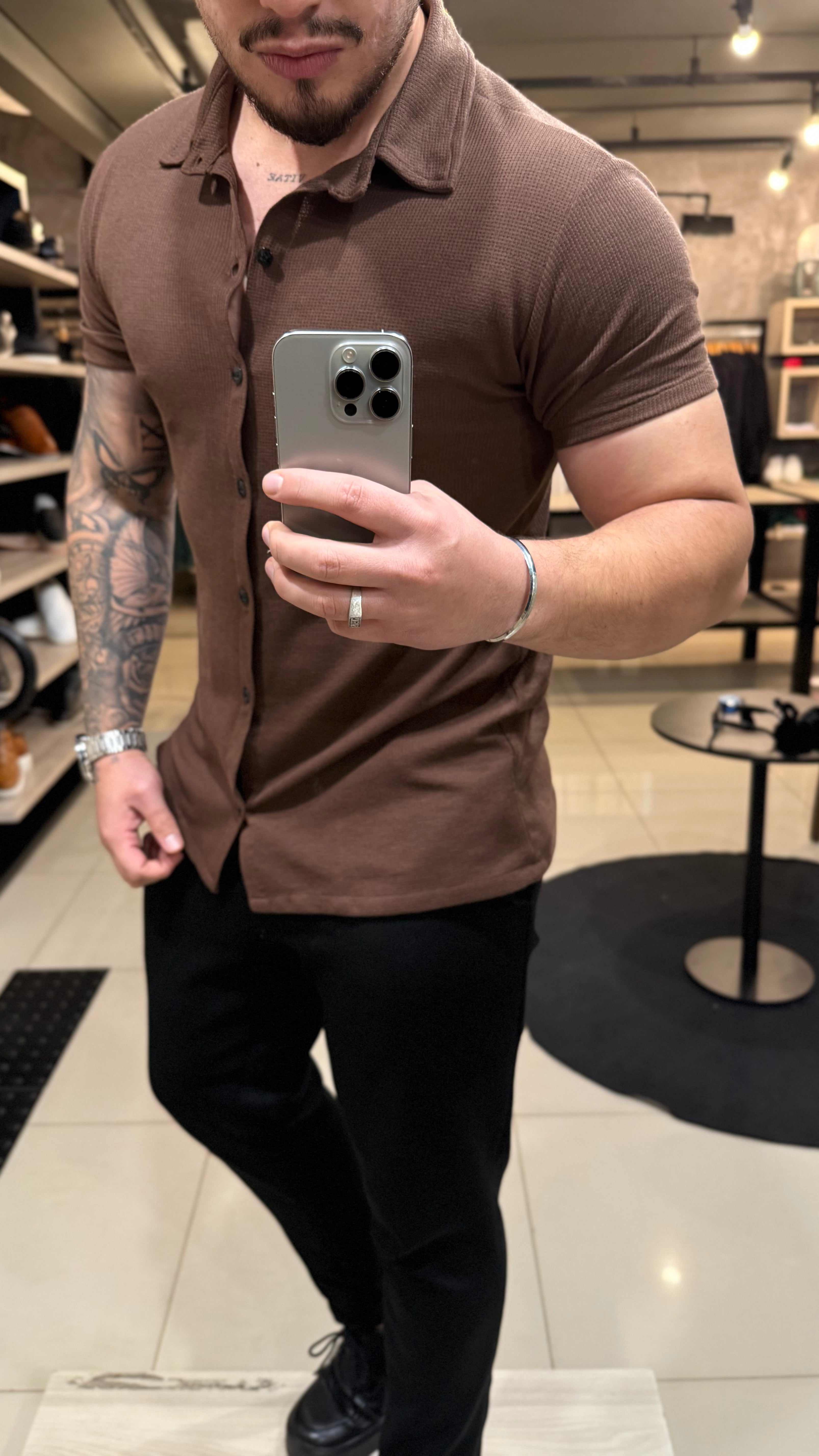 Camiseta De Botão Canelada Blessed