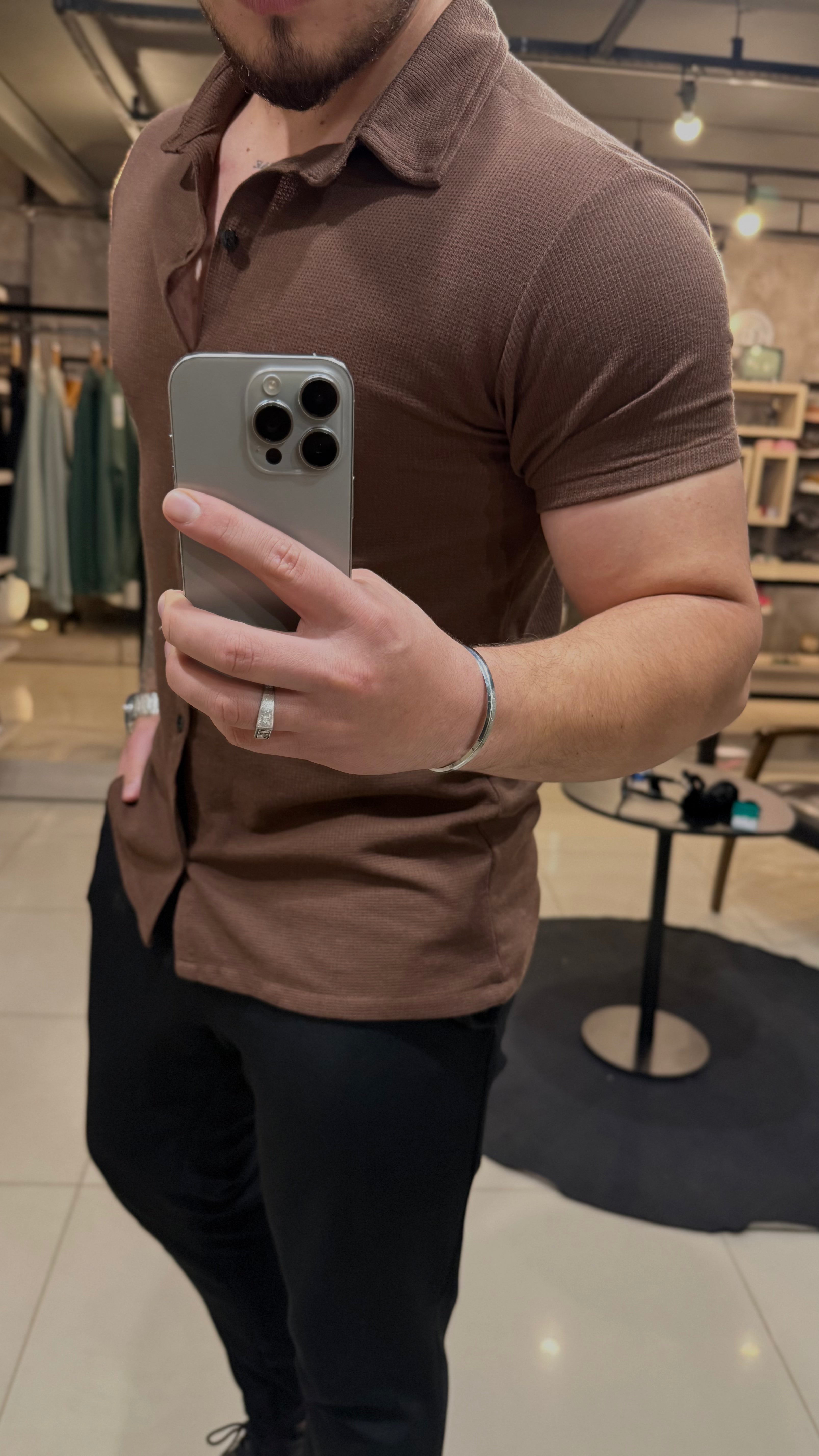 Camiseta De Botão Canelada Blessed