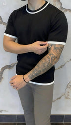 Camiseta Tricot Gola Detalhada