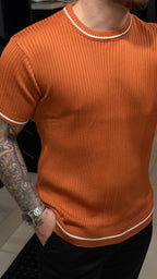 Camiseta Tricot Gola Detalhada