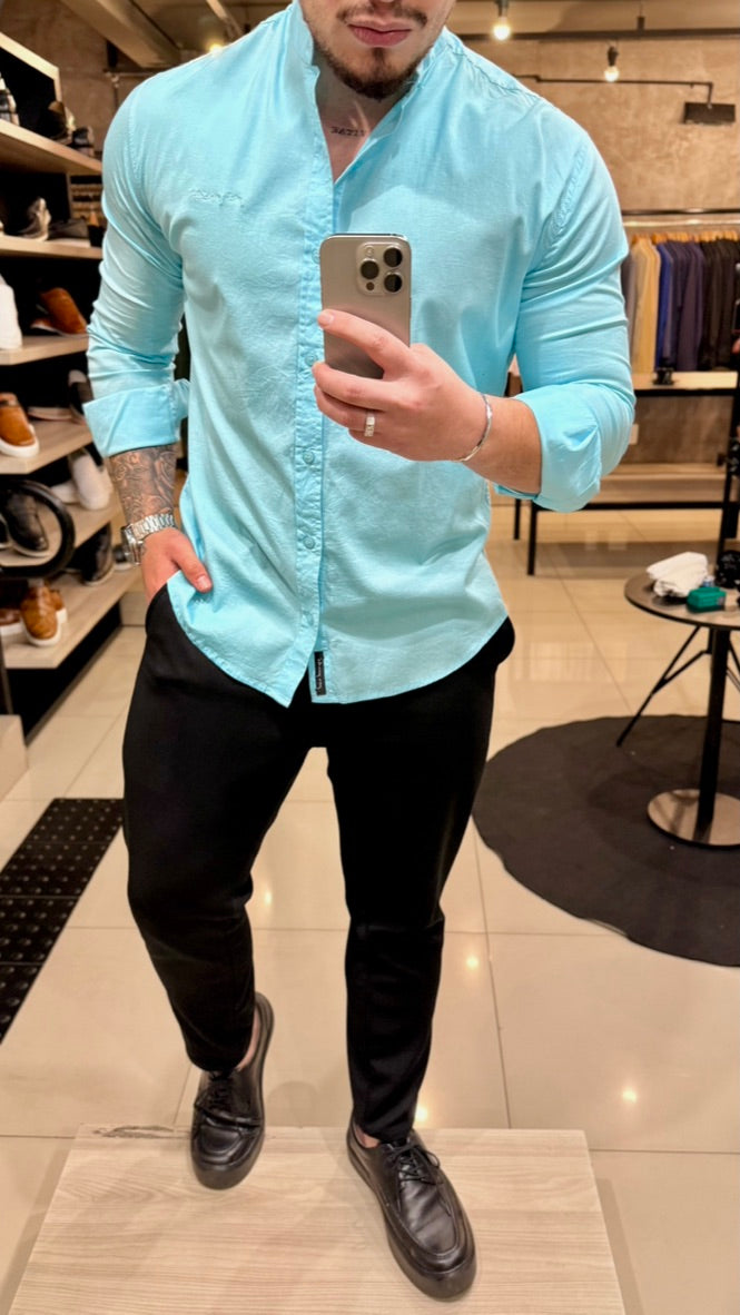 Camiseta Social Linho Gola padre